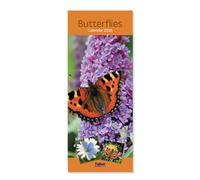 2026 Slim Month To View Spiral Bound Photo Wall Calendar - Flowers and Butterflies