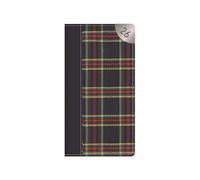 2026 Slim Pocket Diary Week to View - Blue Tartan Cover Wallet Size Planner Work Study Travel Diary - Lightweight Compact Portable Organiser Notebook