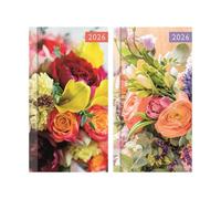 2026 Slim Pocket Diary Week to View - Floral Photo Hardcover Gloss Finish Flower Design Planner - Lightweight Compact Portable Organiser Notebook - Student Organiser Travel Diary