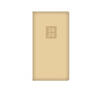 2026 Slim Pocket Diary Week to View - Gold Embossed Soft Touch Cover Wallet Size Planner - Work School Travel Compact Daily Organiser Notebook for Professionals