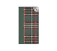 2026 Slim Pocket Diary Week to View - Green Tartan Cover Wallet Size Planner Work Study Travel Diary - Lightweight Compact Portable Organiser Notebook