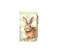 2026 Slim Pocket Diary Week to View & Pen - Bunny Rabbit Pastel Wallet Size Hardcover Planner - Lightweight Compact Portable Organiser Notebook - Student Travel Diary Gift