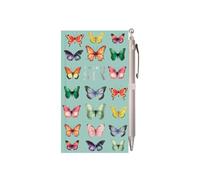 2026 Slim Pocket Diary Week to View & Pen - Mint Butterfly Pattern Wallet Size Hardcover Planner - Lightweight Compact Portable Organiser Notebook - Student Travel Diary Gift