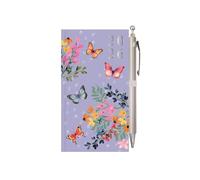 2026 Slim Pocket Diary Week to View & Pen - Purple Butterfly Floral Wallet Size Hardcover Planner - Lightweight Compact Portable Organiser Notebook - Student Travel Diary Gift