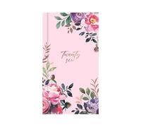 2026 Slim Pocket Diary Week To View - Pink Floral Hardcover Planner - Lightweight Portable Wallet Organiser Handbag School Travel Diary