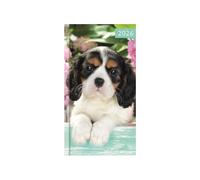 2026 Slim Pocket Diary Week to View - Puppy Photo Hardcover Gloss Finish Dog Design Planner - Lightweight Compact Portable Organiser Notebook - Student Organiser Travel Diary