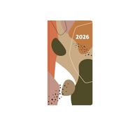 2026 Slim Pocket Diary Week to View Recyclable Daily Planner Notebook - Kraft Brown Abstract Nouveau Eco Diary Sustainable FSC Paper - Business Student Organiser Home Work Office