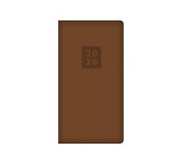 2026 Slim Pocket Diary Week to View - Rich Brown Embossed Soft Touch Cover Wallet Size Planner - Work School Travel Compact Daily Organiser Notebook for Professionals