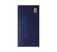2026 Slim Wallet Diary Week To View - Compact Navy Blue Hardcover Planner - Lightweight Portable Organiser - Handbag School Travel Diary