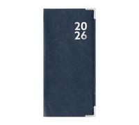 2026 Slim Wallet Diary Week To View - Compact Navy Blue Softcover Planner - Lightweight Portable Organiser - Handbag School Travel Diary