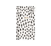 2026 Slim Wallet Diary Week to View - Monochrome Hardback Daily Planner - White & Black Spot Design Gold Foil 2026 - Wallet Size Organiser Students Professionals
