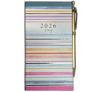 2026 Slim Week To View Constellations on Metallic Designer Diary (Stripes)