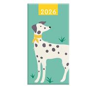 2026 Slim Week to View Diary - Cute Illustrated Dog Design Hardback Planner for Pet Lovers - Compact Weekly Personal Organiser Notes Contacts & Holidays
