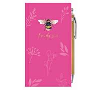 2026 Slim Week to View Diary with Pen - Hardback Casebound Slimline Planner with Ribbon Marker & Pen Loop - Full Year Diary Runs Dec 2025 to Jan 2027 - L16cm x W8.7cm (Bee)