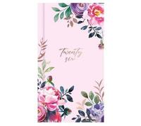 2026 Slim Week To View Vintage Flowers & Typo Designer Diary (Pink)