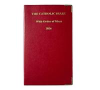 2026 Slimline Catholic Diary with Order of Mass - Week to View - Red
