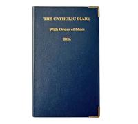2026 Slimline Catholic Diary with Order of Mass with Gold corners and Gilt Edging- Week to View Diary (Navy 3436)