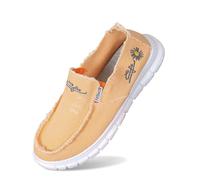 2026 Slip On Shoes for Women Canvas Outdoor Casual Comfortable Light Weight Sneakers (Yellow, 5)
