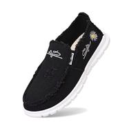 2026 Slip On Shoes for Women Canvas Shoes Outdoor Casual Comfortable Light Weight Sneakers Canvas (Black, 5)