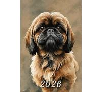 2026: Small Monthly Calendar Planner - Watercolor Shih Tzu Dog
