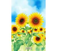 2026: Small Monthly Calendar Planner - Watercolor Sunflowers