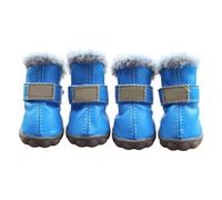 2026 Small Puppy Snow Boots, Pack of 4, Waterproof Winter Shoes in Various Sizes, Warm Boots for Outdoor Activities such as Hiking, Walking, Rain Cold, Soft (Blue, 2)