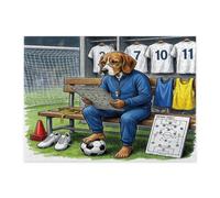 2026 Soccer Beagle Dog Jigsaw Puzzles for Adults 500 Piece, Ready for Match Puppy Coach Wooden Puzzles, Sport Pattern Decor for Home Entertainment