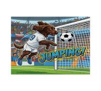 2026 Soccer Boykin Spaniel Dog Jigsaw Puzzles for Adults 500 Piece, Puppy Jumping Header Shot Wooden Printed Puzzles, Sport Pattern Decorations for Entertainment Party