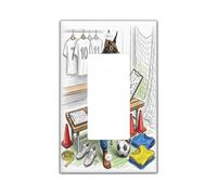 2026 Soccer Doberman Dog Decorative Light Switch Cover Plate 1 Gang Single Rocker, Ready for Match Puppy Coach Electrical Switchplate, Sport Print Electrical Faceplate for Room