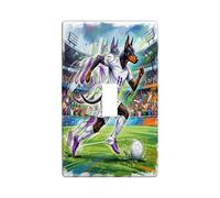 2026 Soccer Doberman Dog Decorative Light Switch Cover Wall Plate 1 Gang Single Toggle, Match Day Puppy Dribble Past Electrical Switchplate, Sport Print Electrical Faceplate