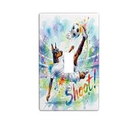 2026 Soccer Doberman Dog Decorative Light Switch Cover Wall Plate 1 Gang Single Toggle, Match Day Puppy Volley Shoot Electrical Switchplate, Sport Electrical Faceplate for Bedroom