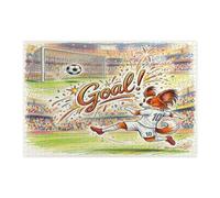 2026 Soccer Papillon Dog Jigsaw Puzzles for Adults 1000 Piece, Match Day Puppy Shoot Goal Wooden Puzzles, Sport Pattern Decorations for Home Entertainment