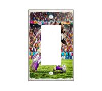 2026 Soccer Season Bear Decorative Light Switch Cover Wall Plate 1 Gang Single Rocker, Match Day Wild Animal Dribble Past Electrical Switchplate, Sport Print Electrical Faceplate