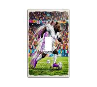 2026 Soccer Season Bear Decorative Light Switch Cover Wall Plate 1 Gang Single Toggle, Match Day Wild Animal Dribble Past Electrical Switchplate, Sport Print Electrical Faceplate