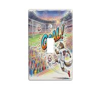 2026 Soccer Season Wolf Decorative Light Switch Cover Plate 1 Gang Single Toggle, Match Day Wild Animal Shoot Goal Electrical Switchplate, Sport Electrical Faceplate for Bedroom Room