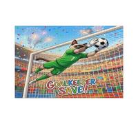 2026 Soccer Siamese Cat Jigsaw Puzzles for Adults 1000 Piece, Match Kitten Goalkeeper Save Wooden Printed Puzzles, Sport Pattern Decorations for Home Entertainment