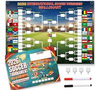2026 Soccer The World Cup Schedule Poster & Final Round 48-team Collection Showcase, 2-in-1Football Functional Poster, World Cup Matches Fixtures, Waterproof Double-Sided,Great Gifts for Soccer Fans