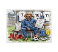 2026 Soccer Vizsla Dog Jigsaw Puzzles for Adults 500 Piece, Ready for Match Puppy Coach Wooden Puzzles, Sport Pattern Decor for Home Entertainment