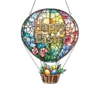 2026 Solar Powered Hot Air Balloon Decorative Pendant with Realistic Flame Illusion Acrylic for Atmospheric Outdoor Lighting in Gardens on Patios (A, B)