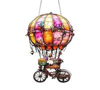 2026 Solar Powered Hot Air Balloon Decorative Pendant with Realistic Flame Look for Outdoor Garden Decoration (E, B)