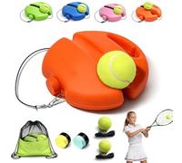 2026 Solo Tennis Trainer Rebound Ball with Anti-Tangle String & Weighted Anti-Slide Base, Portable Tennis Practice Equipment Kit for Adults, Beginner Players, Self-Training (Orange,1set + 2ball)