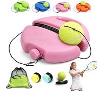 2026 Solo Tennis Trainer Rebound Ball with Anti-Tangle String & Weighted Anti-Slide Base, Portable Tennis Practice Equipment Kit for Adults, Beginner Players, Self-Training (Pink,1set + 1ball)