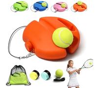 2026 Solo Tennis Trainer Rebound Ball with Anti-Tangle String & Weighted Anti-Slide Base, Portable Tennis Practice Equipment Kit for Adults, Beginner Players, Self-Training (Orange,1set + 1ball)