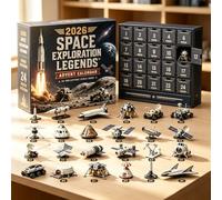 2026 Space Exploration Advent Calendar, 2D Acrylic Christmas Countdown | 24-Day Hanging Decors: Rockets, Satellites & Shuttles for Xmas Trees, Windows, Doors, Cars & Keychains, Gift for Space Fans