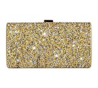 2026 Sparkling Rhinestone Clutch Purse Bedazzled Evening Bag (Gold)