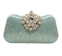 2026 Sparkly Rhinestone Clasp Clutch Purse Glam Crystal Evening Bag, G-mint Green