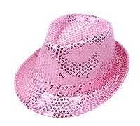 2026 Sparkly Sequin Top Hat for Kids Performance Dance Party Stage Show Costume (One Size) Pink