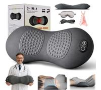 2026 Spineease 3-in-1 Therapeutic Back Massager, 3 in 1 Triple Fusion Massager, Back Therapy Massagers with 135°Golden Curvature Spinal Traction, Portable Heat Vibration Massage (Dark Gray,Battery)