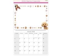 2026 Spiral Bound Memo Board Calendar & Write On Wipe Off Pen (Dog)