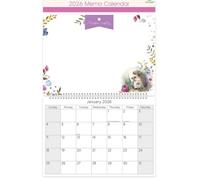 2026 Spiral Bound Memo Board Calendar & Write On Wipe Off Pen - Hedgehog (Wildlife)